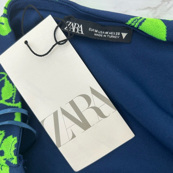 ZARA Floral Knit Asymmetrical Top - Picture 5 of 9